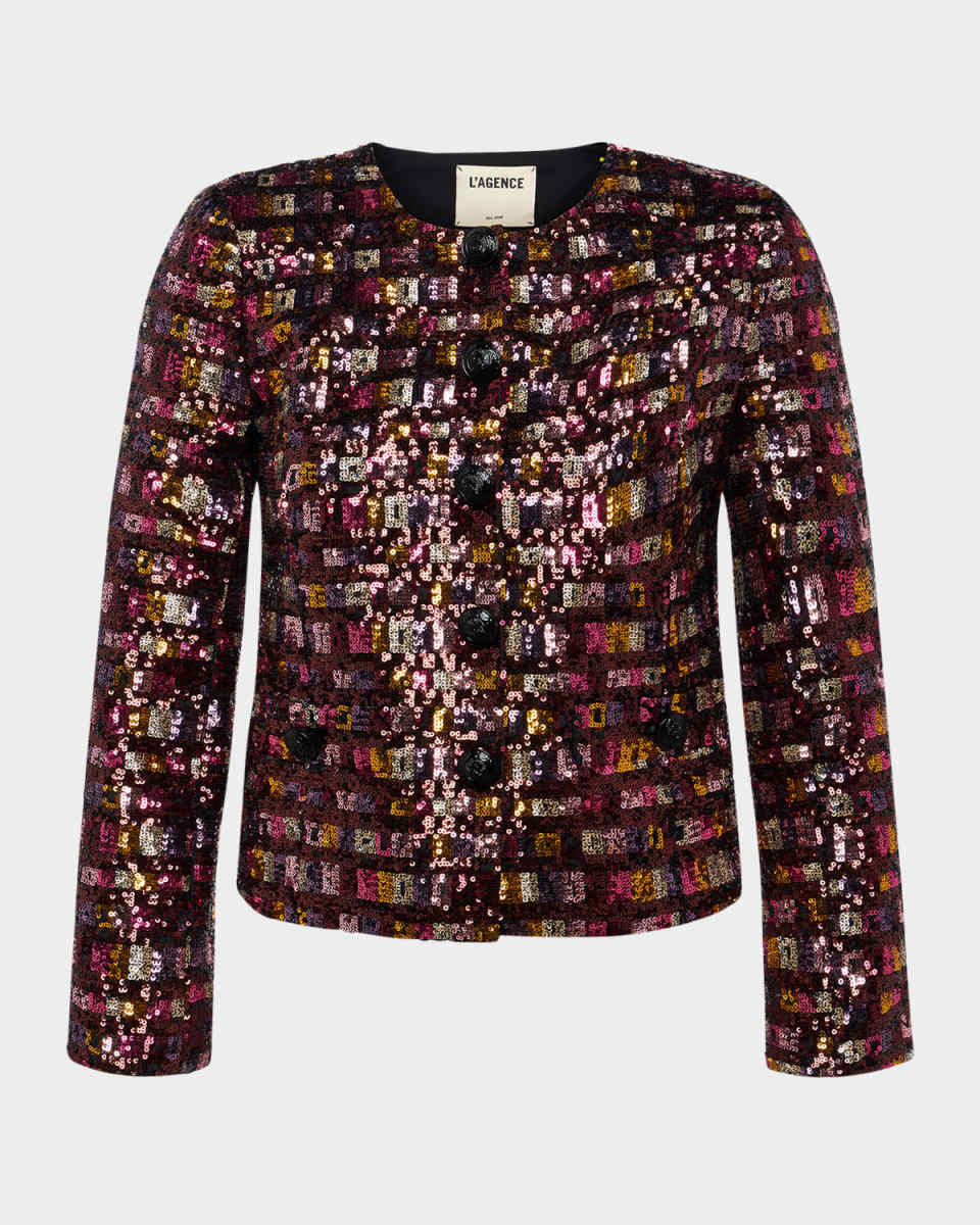 Caprina Sequined Bracelet-Sleeve Jacket
